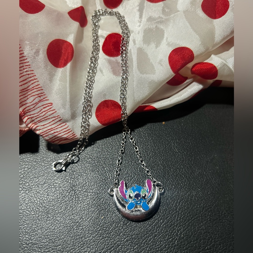 New Disney Stitch Necklace Silver Metal Pendant Lilo & Stitch Character Jewelry
